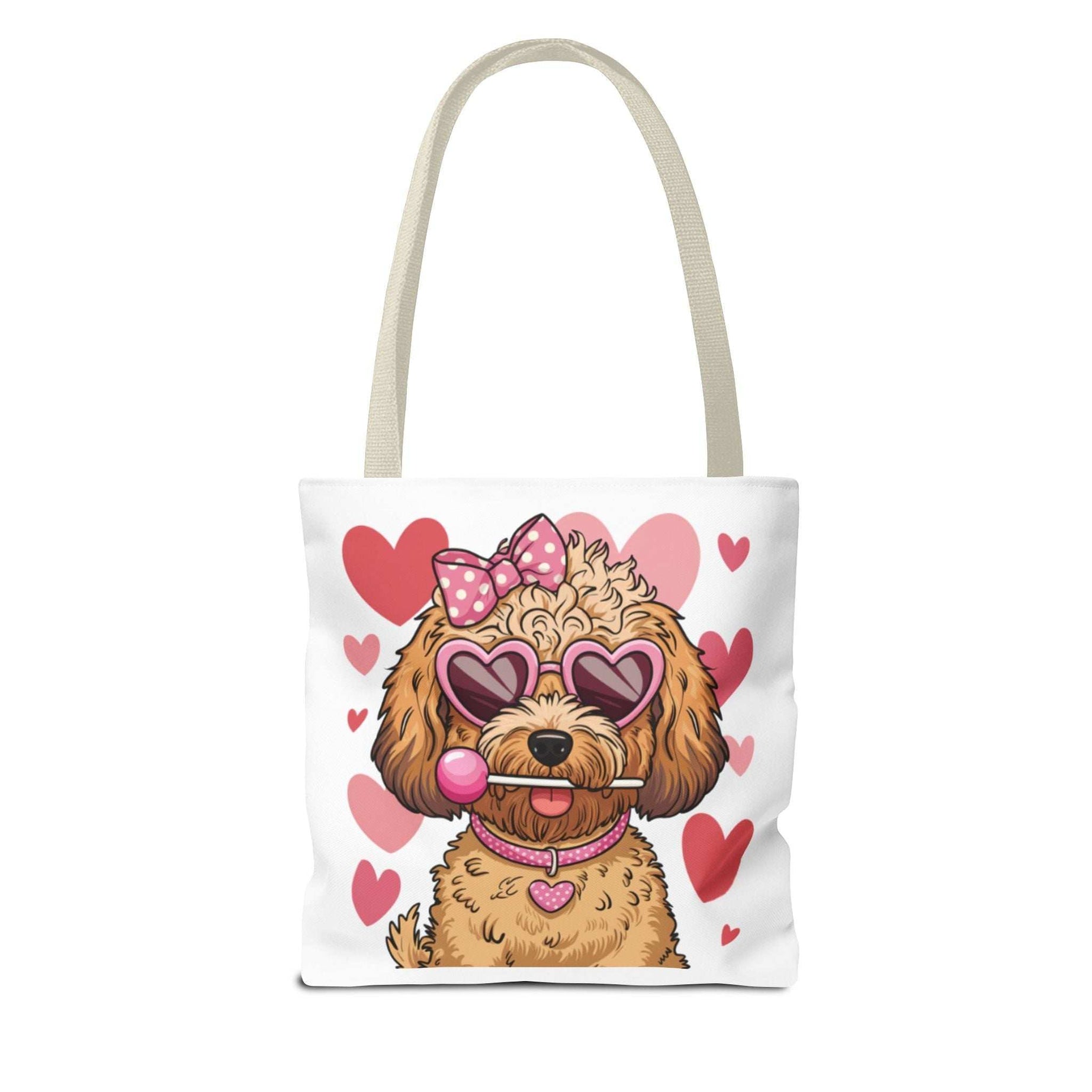 Cute Dog Lover Tote Bag with Heart Design