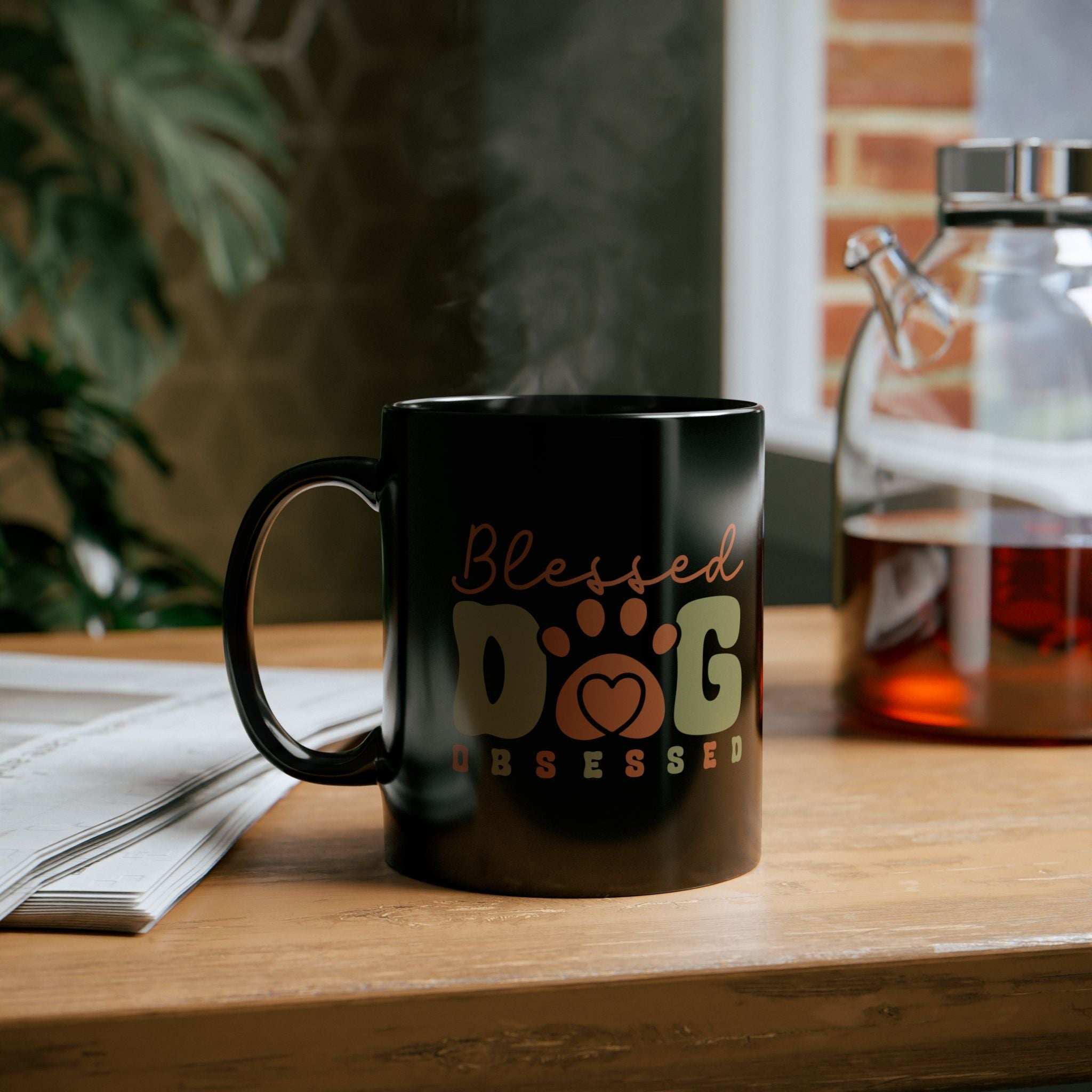 Blessed Dog Obsessed Black Mug - Perfect Gift for Dog Lovers