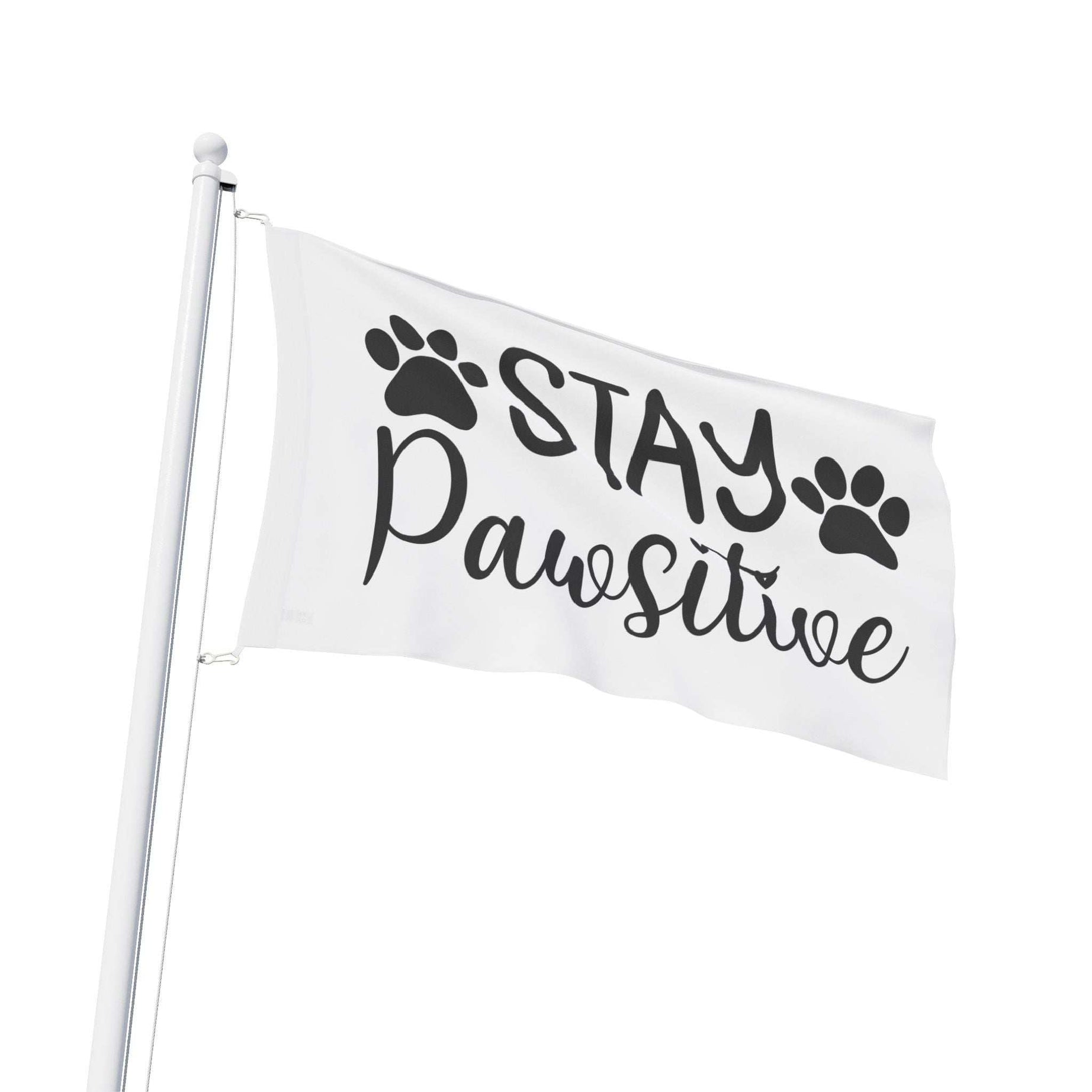 Paw Print Flag - Stay Pawsitive Home Decor