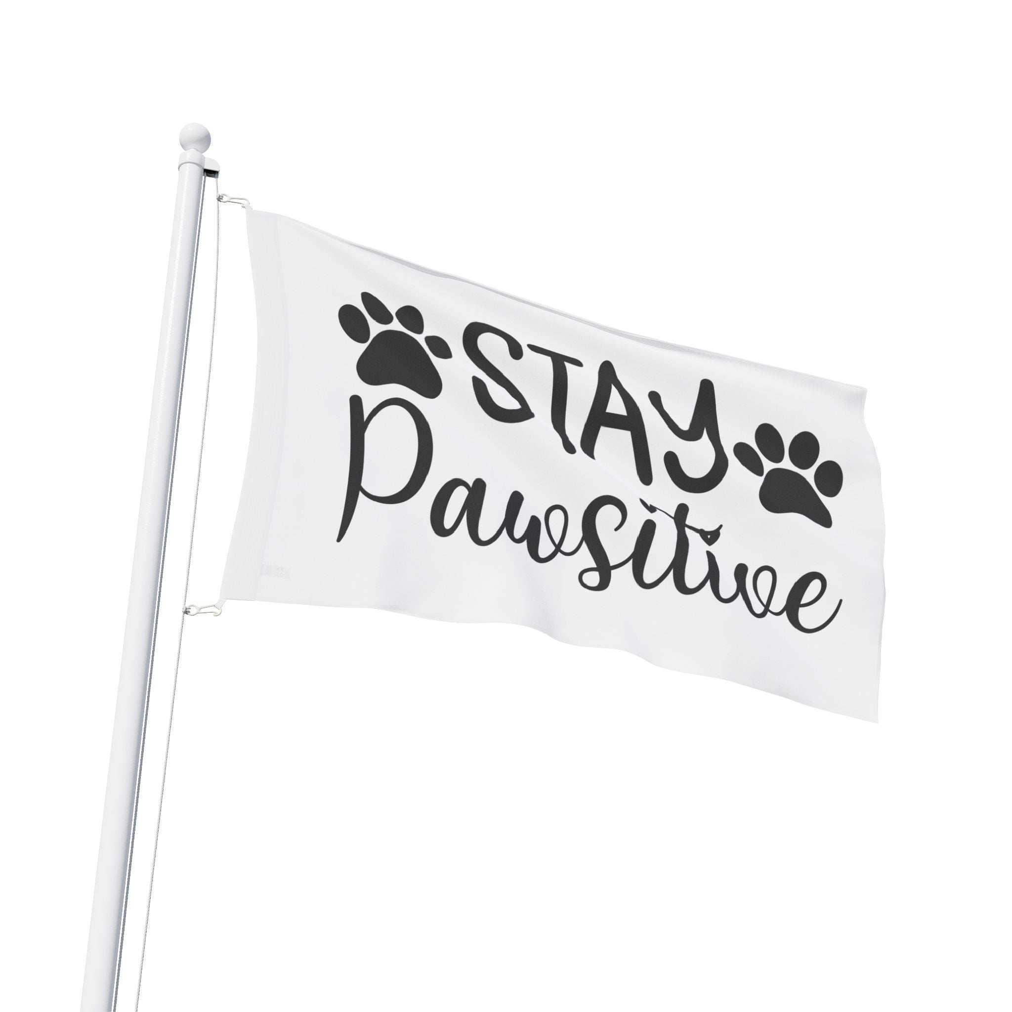 Paw Print Flag - Stay Pawsitive Home Decor