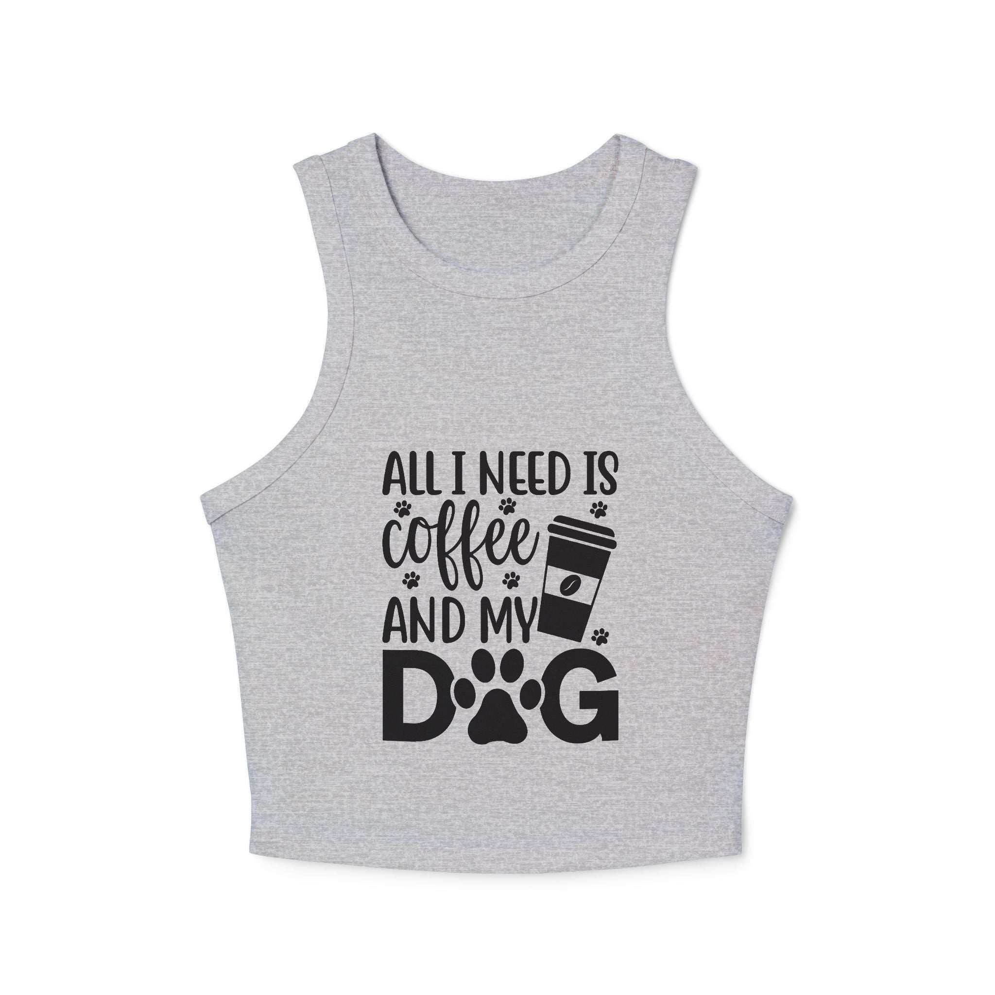 Dog Lover Coffee Micro Rib Racer Tank Top