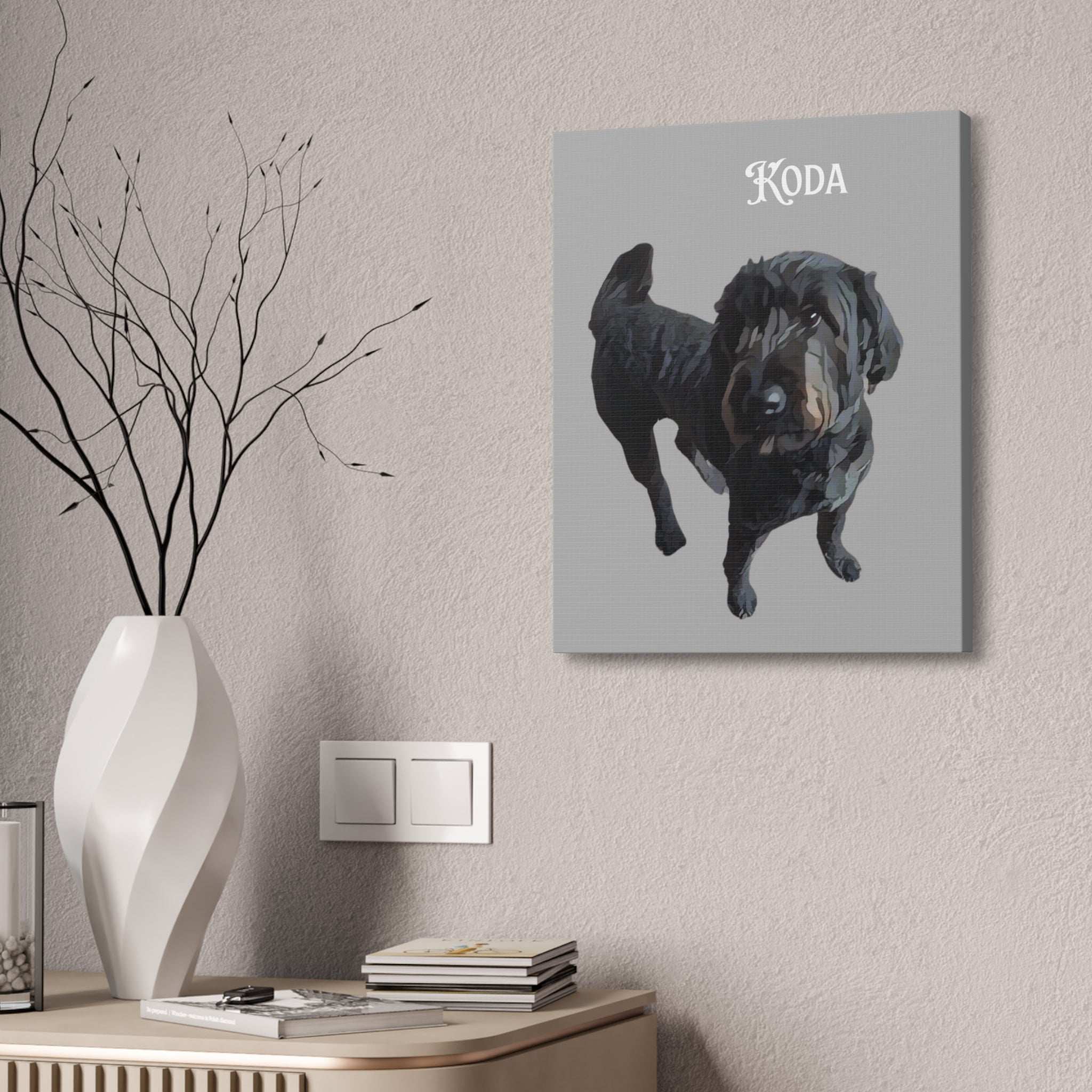 PAW-sonalized Light Grey Canvas Print | Upload Photo~Choose size