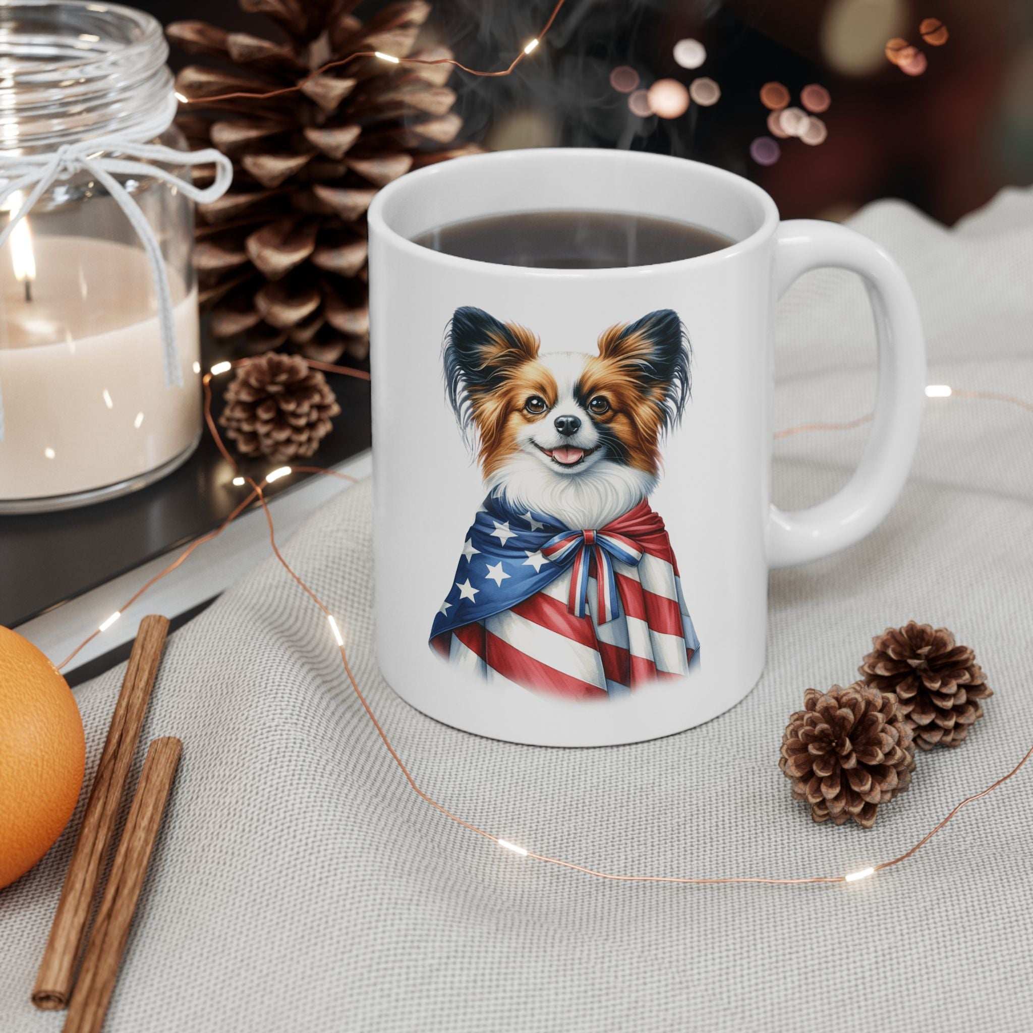 Papillion Patriotic Ceramic Mug – 11oz & 15oz | Perfect for Independence Day & All-American Celebrations