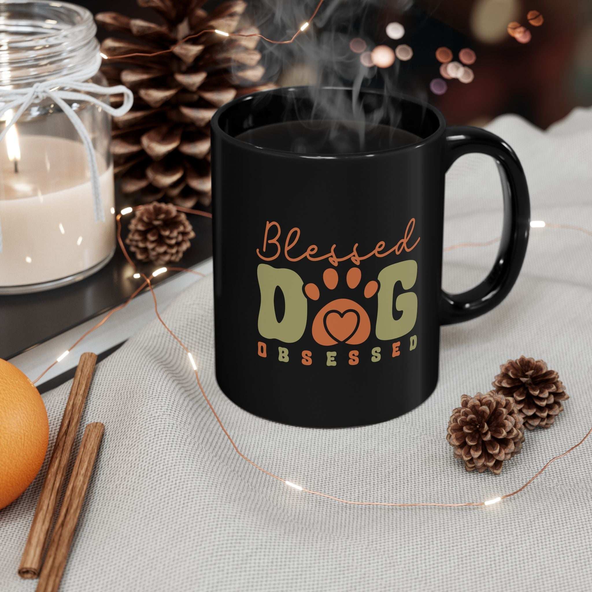 Blessed Dog Obsessed Black Mug - Perfect Gift for Dog Lovers