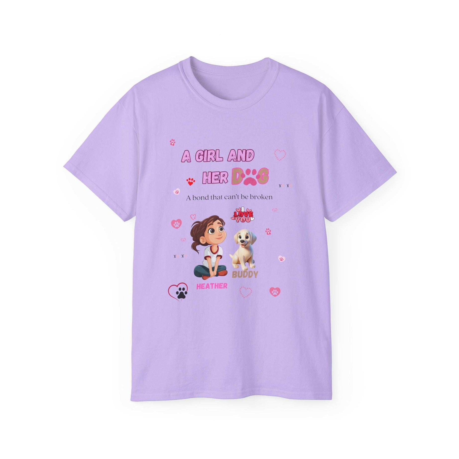 Girl and Her Dog Unisex Tee | Cute Pet Lover Shirt | Personalized Gift