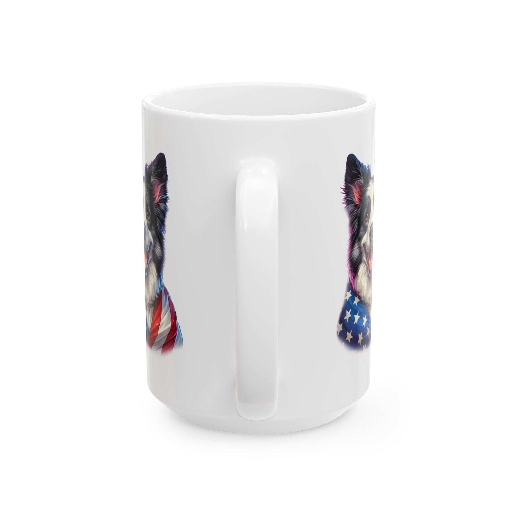 Border Collie Patriotic Dog Ceramic Mug - 11oz & 15oz