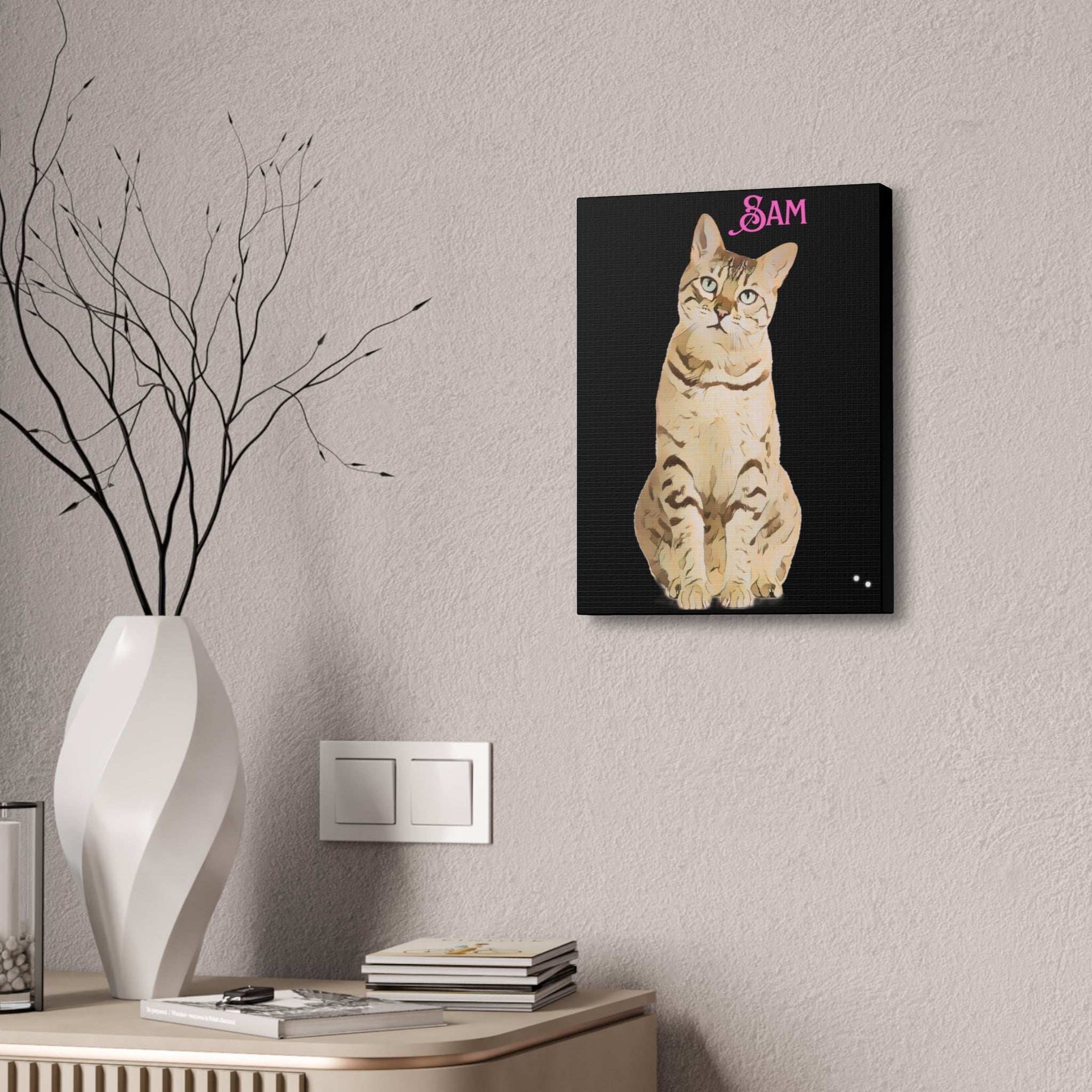PAW-sonalized Black Canvas Print | Upload Photo~Choose size