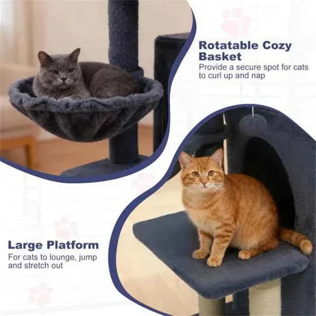 Cat Tree Multi-Level 33" - Sisal Posts 2-Tier Condo