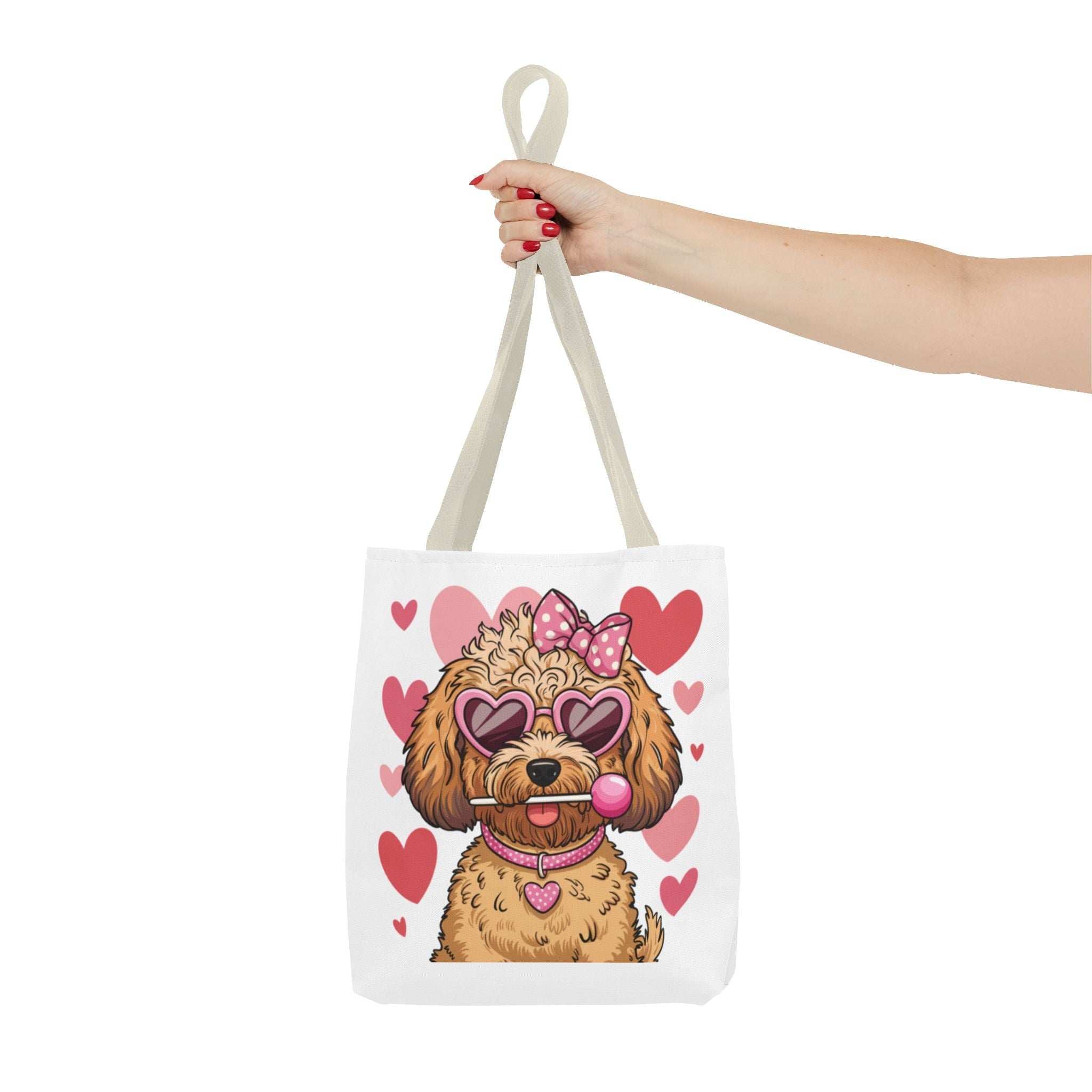 Cute Dog Lover Tote Bag with Heart Design