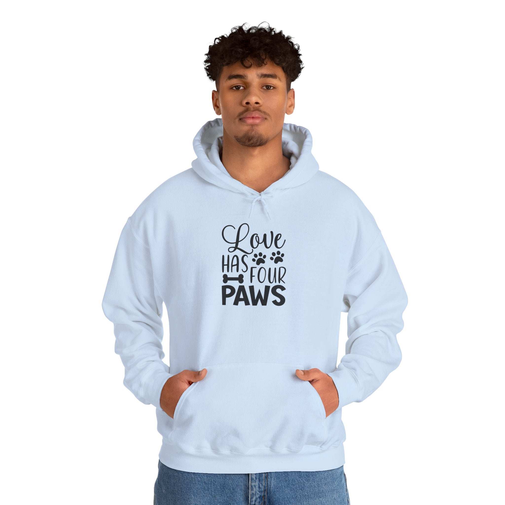 Love Has Four Paws Hoodie – Cozy Unisex Sweatshirt for Pet Lovers