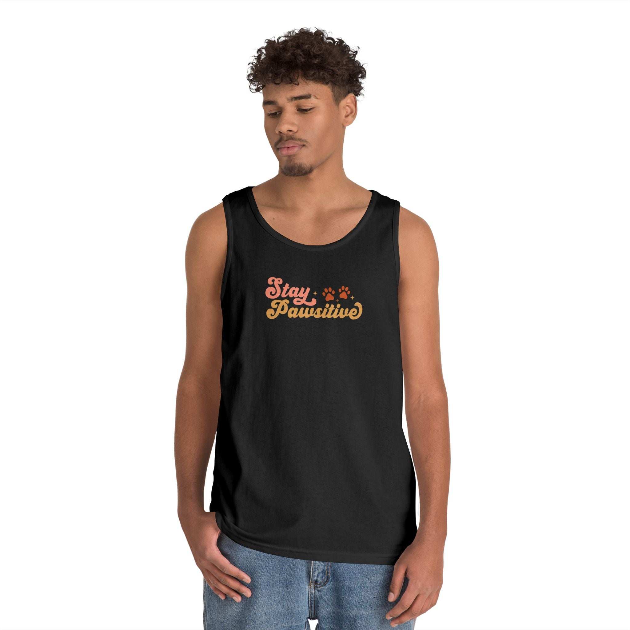 Cute Pet Lover Tank Top, Stay Pawsitive Tank, Funny Dog Lover Shirt