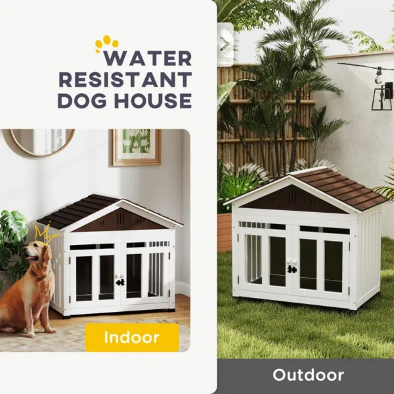 Elegant Haven Crate - Wooden Dog Furniture Kennel