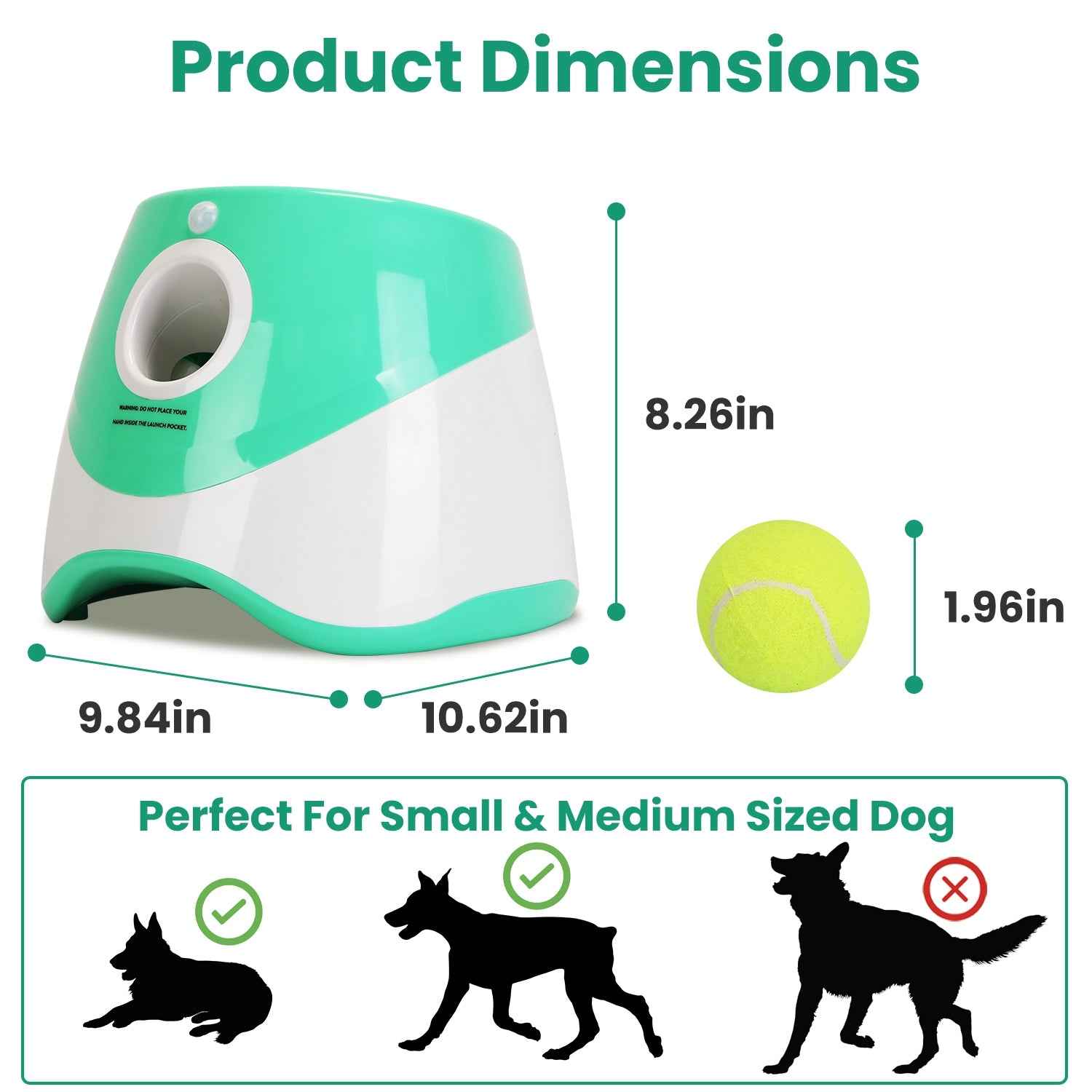 Automatic Dog Ball Launcher - 6 Tennis Balls Adjustable Distance