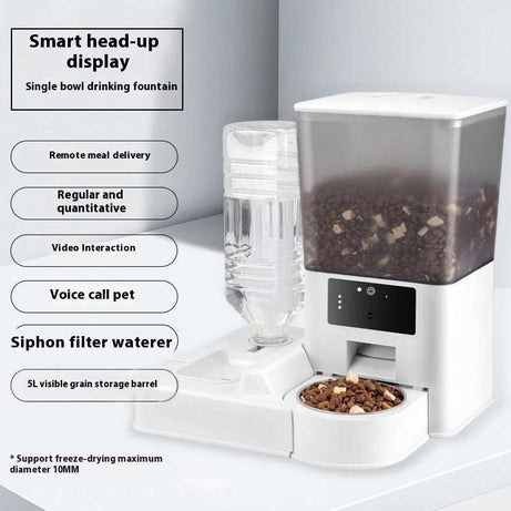 Double Bowl Intelligent Timer Surveillance Video Feeder - Use Remote Voice Call