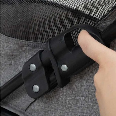 Foldable Pet Stroller, Small Dog Cat Stroller With Storage Basket For Small Puppies, Gray And Black