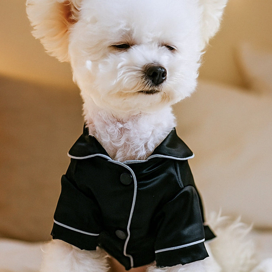 Satin Pet Pajamas with Contrast Piping