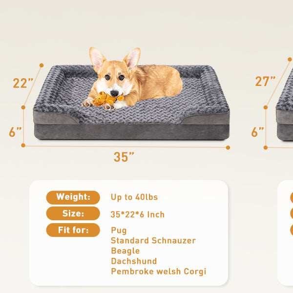 Chew Proof Orthopedic Dog Sofa - Washable Luxury Bed