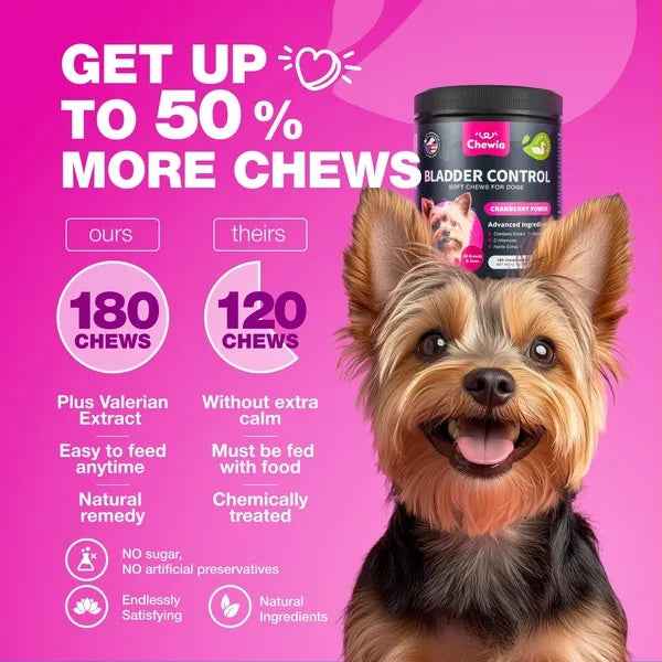 Dog Cranberry Supplement Chews - UTI Bladder Kidney Support