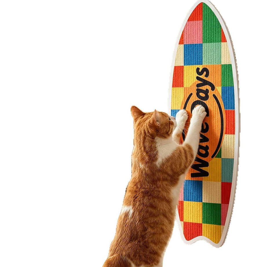 Cat Surfboard Wall Scratcher - Sisal Wall-Mounted Scratching Board