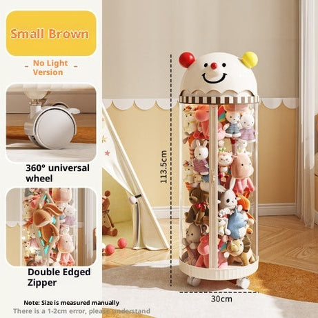 Pet Toy Storage Tower - Clear Cylinder Organizer with LED Lights