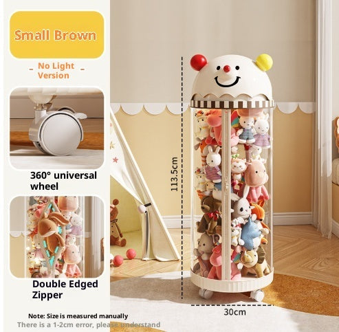 Pet Toy Storage Tower - Clear Cylinder Organizer with LED Lights
