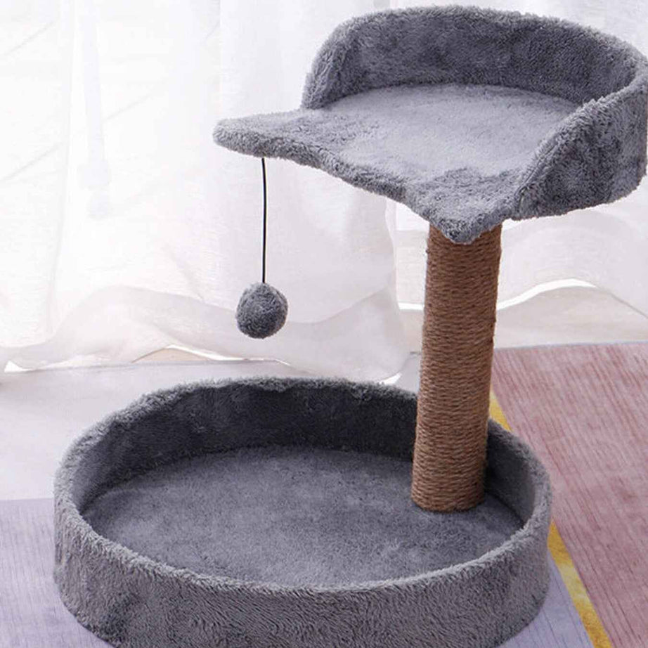 Cat Scratching Post with Bed - Sisal Tower and Toy