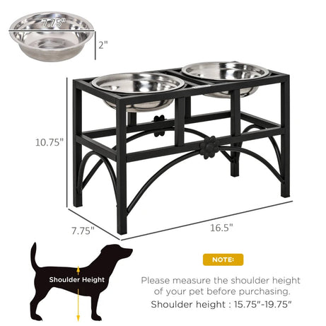 Elevated Dog Bowls - Stainless Steel Raised Feeding Station