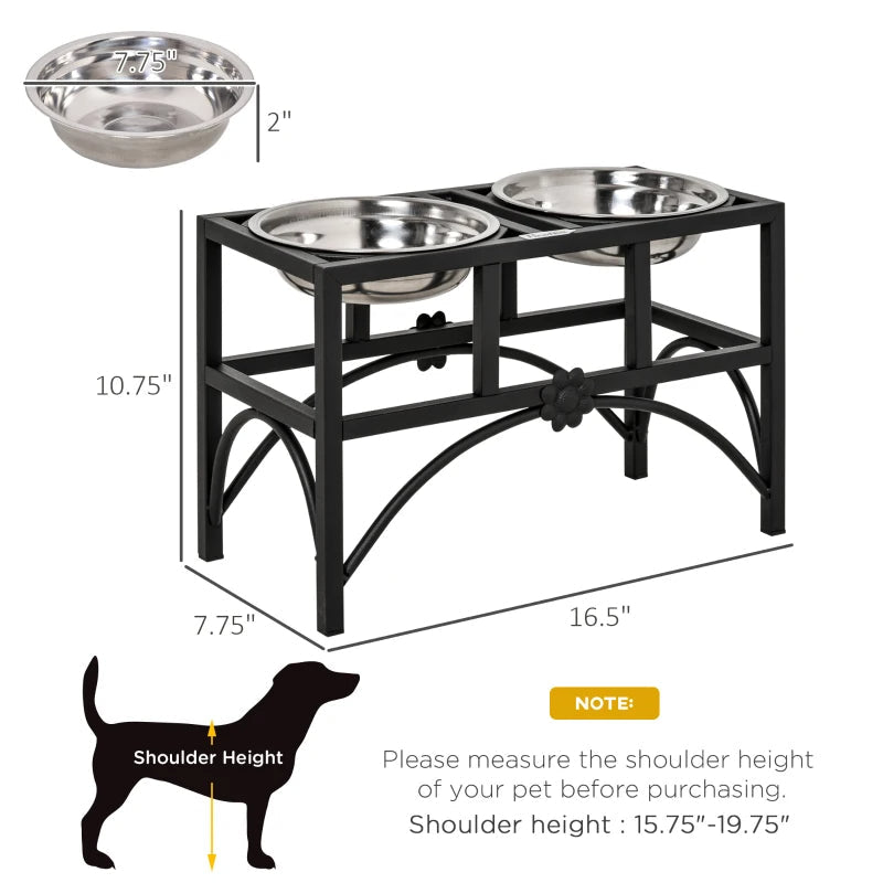 Elevated Dog Bowls - Stainless Steel Raised Feeding Station