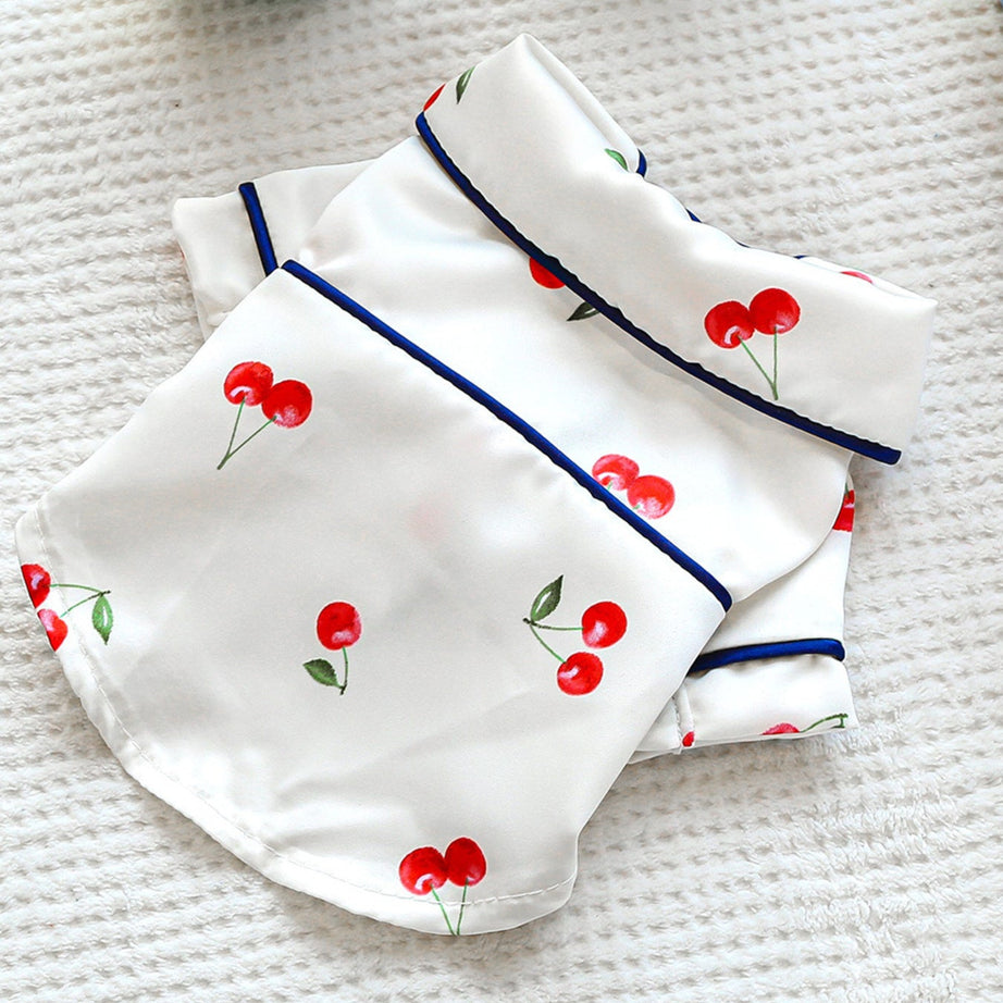Satin Pet Pajamas with Contrast Piping