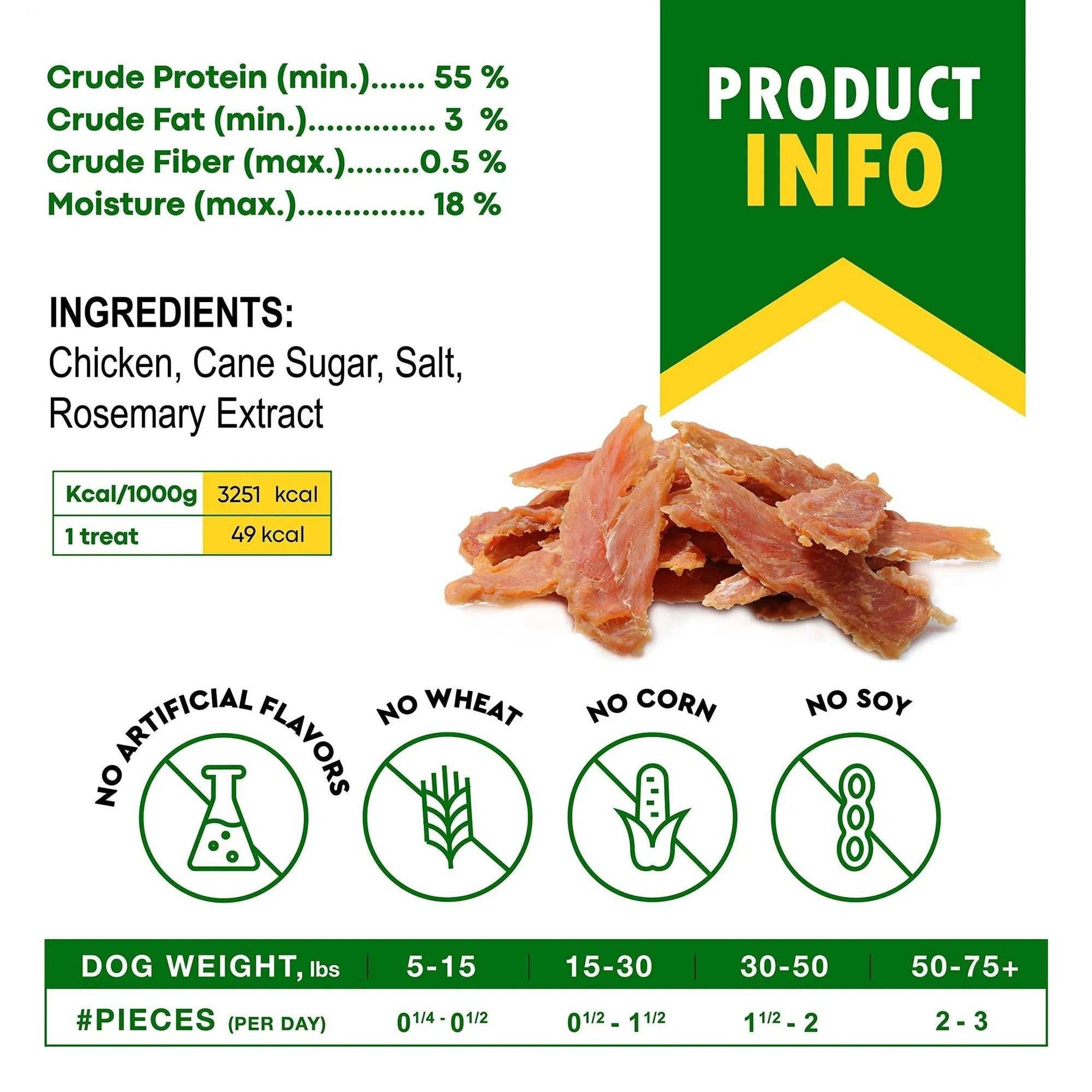 Chicken Jerky Dog Treats All Natural And Organic Healthy Snacks For Large & Small Dogs Grain Free And High Protein Human Grade Pet Chews 300 Gram