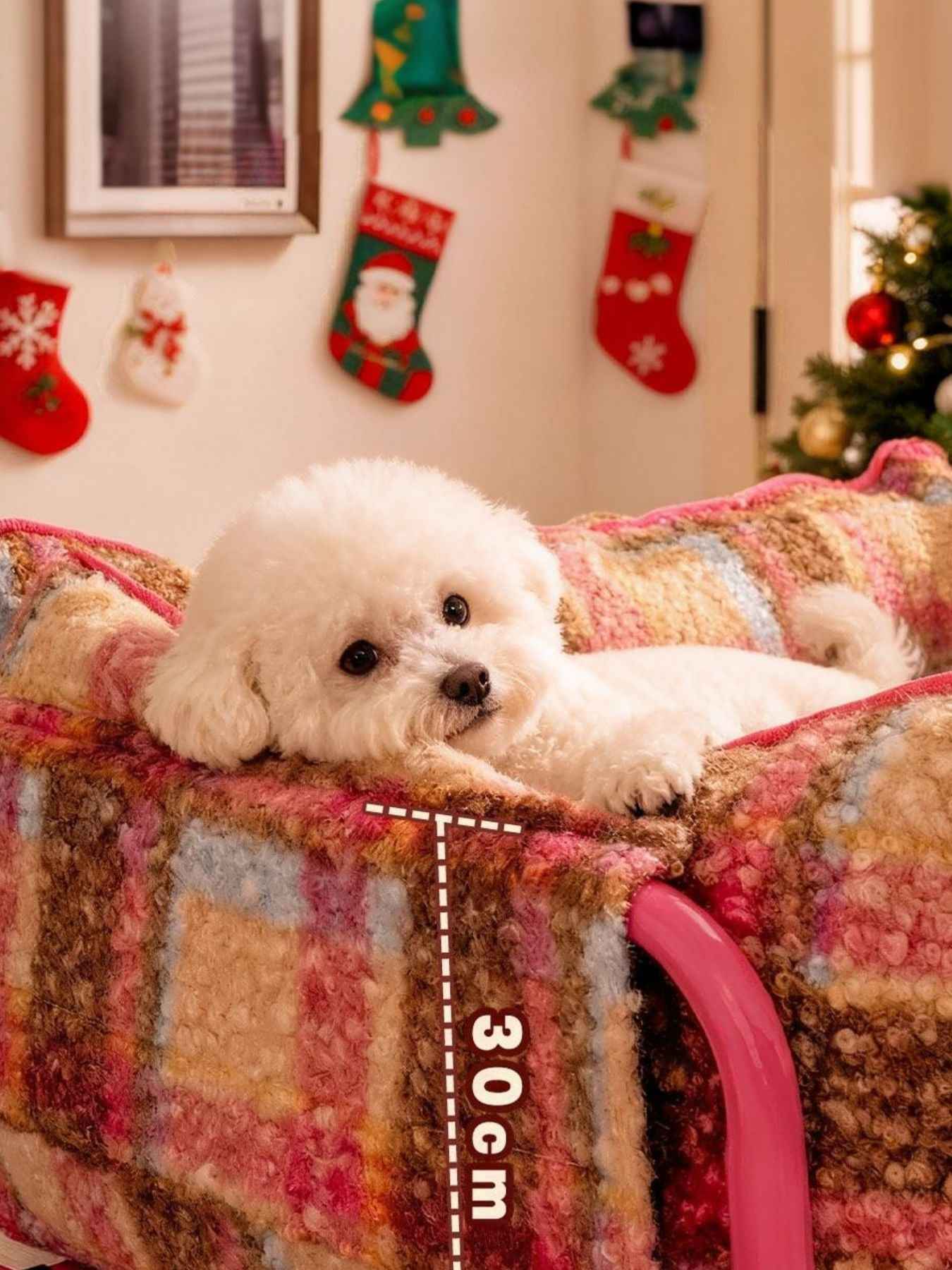Pet Plaid Sofa Bed Plush - Foldable Couch for Cats and Dogs