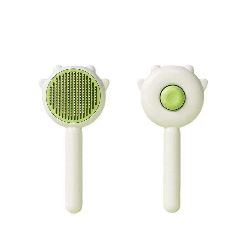 Professional De-Shedding Brush - Massage Grooming Tool with Self-Cleaning Button