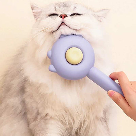 Professional De-Shedding Brush - Massage Grooming Tool with Self-Cleaning Button