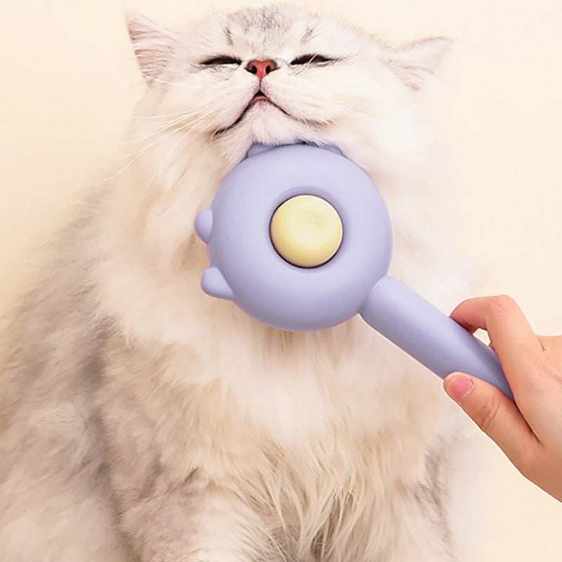 Professional De-Shedding Brush - Massage Grooming Tool with Self-Cleaning Button