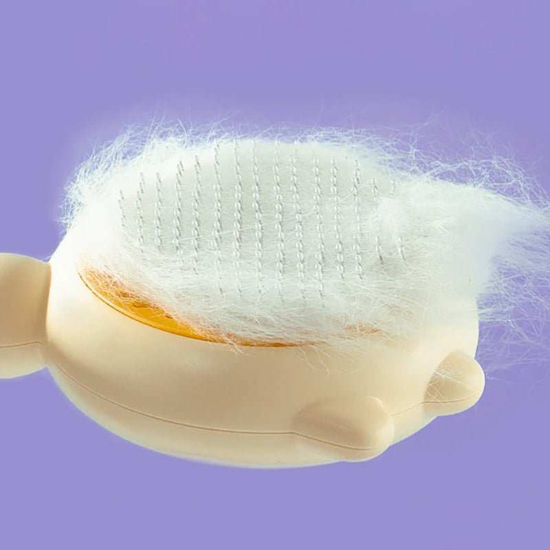 Professional De-Shedding Brush - Massage Grooming Tool with Self-Cleaning Button
