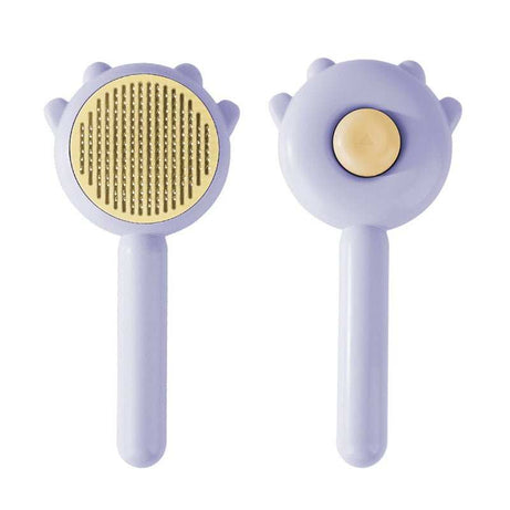 Professional De-Shedding Brush - Massage Grooming Tool with Self-Cleaning Button