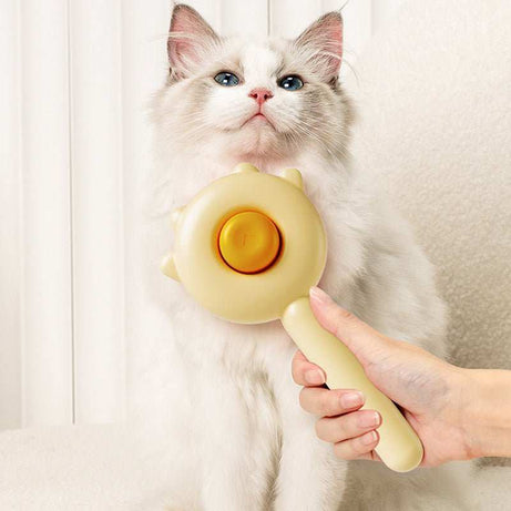 Professional De-Shedding Brush - Massage Grooming Tool with Self-Cleaning Button