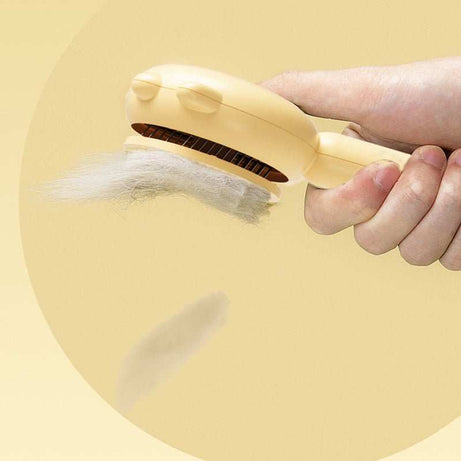 Professional De-Shedding Brush - Massage Grooming Tool with Self-Cleaning Button