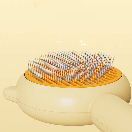 Professional De-Shedding Brush - Massage Grooming Tool with Self-Cleaning Button