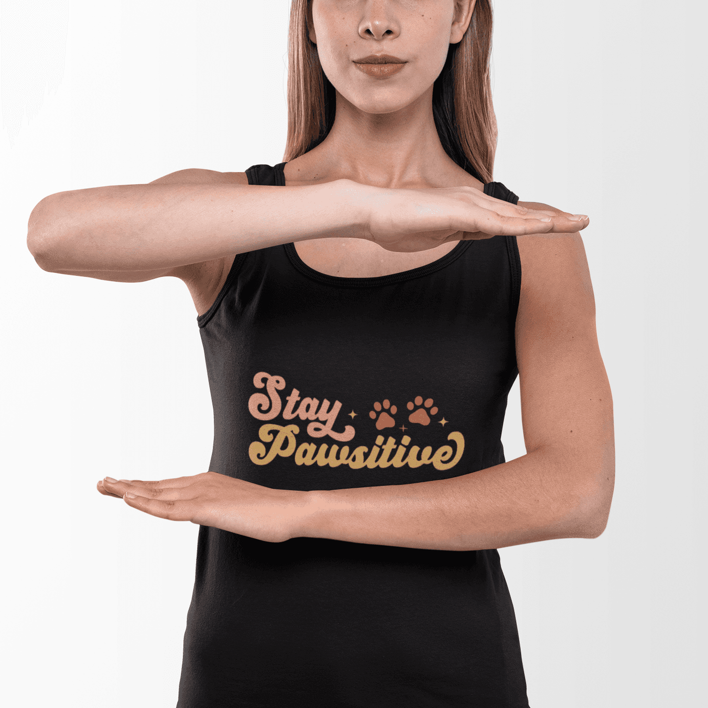 Cute Pet Lover Tank Top, Stay Pawsitive Tank, Funny Dog Lover Shirt