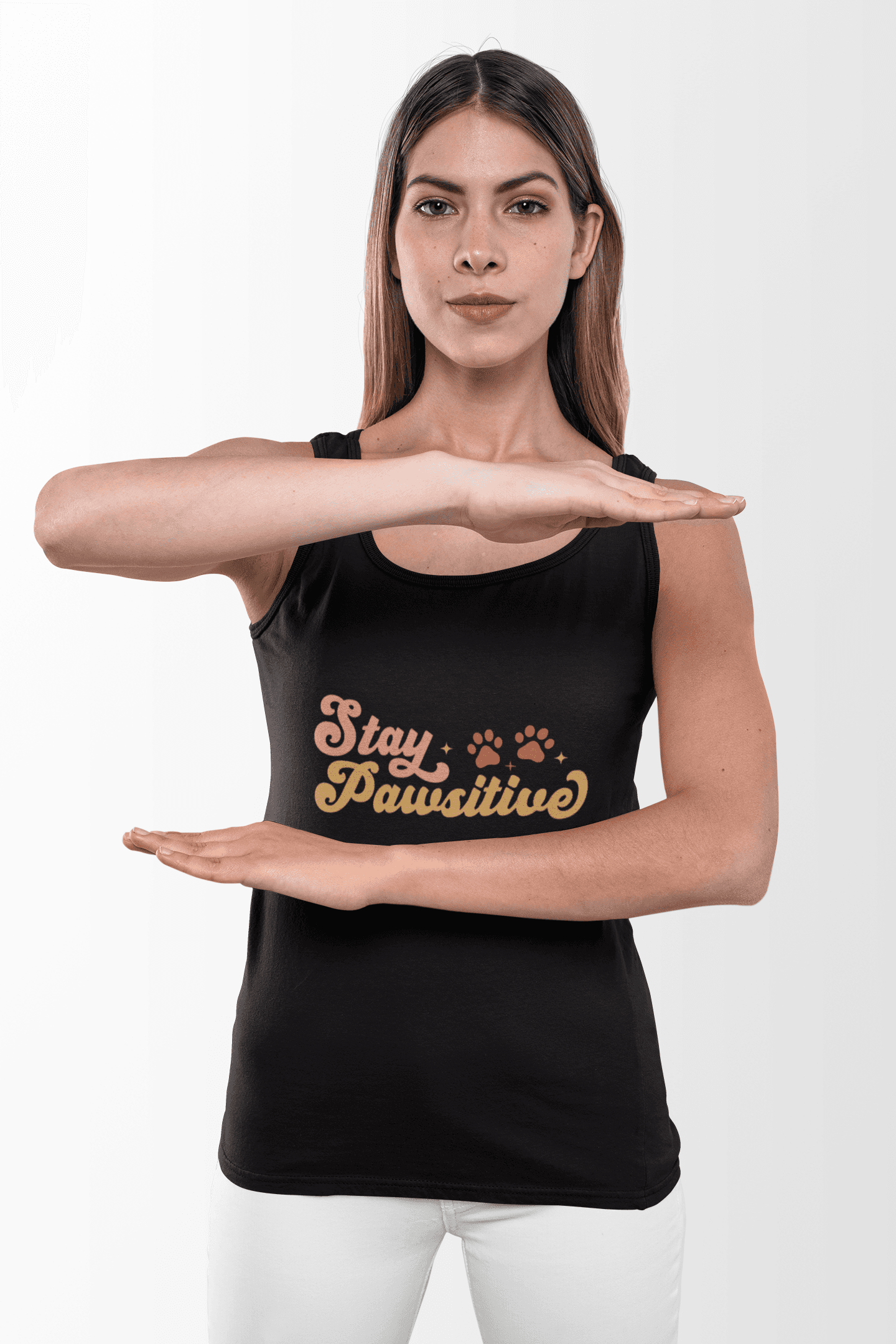 Cute Pet Lover Tank Top, Stay Pawsitive Tank, Funny Dog Lover Shirt