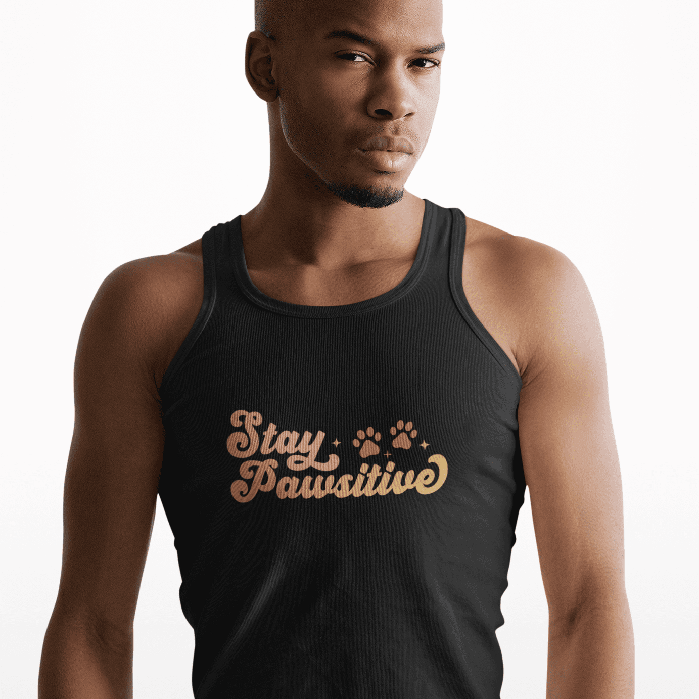 Cute Pet Lover Tank Top, Stay Pawsitive Tank, Funny Dog Lover Shirt