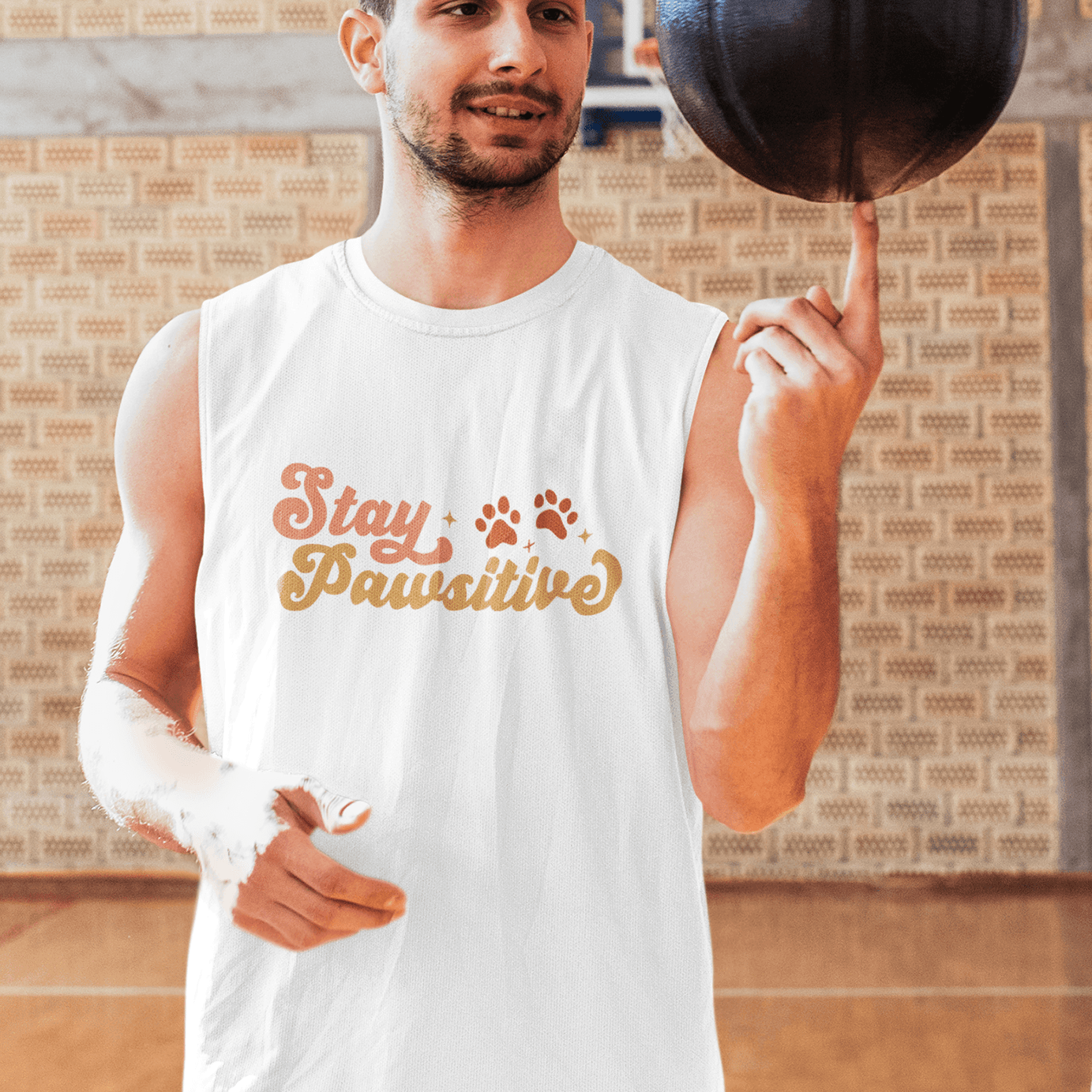 Cute Pet Lover Tank Top, Stay Pawsitive Tank, Funny Dog Lover Shirt