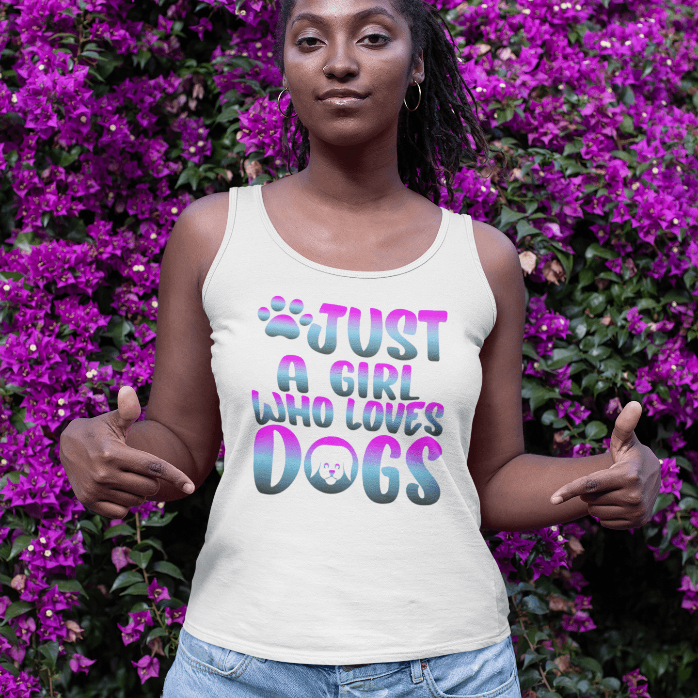 Just a Girl Who Loves Dogs Tank Top, Dog Lover Gift