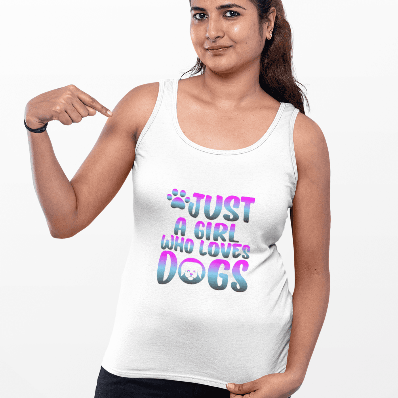 Just a Girl Who Loves Dogs Tank Top, Dog Lover Gift