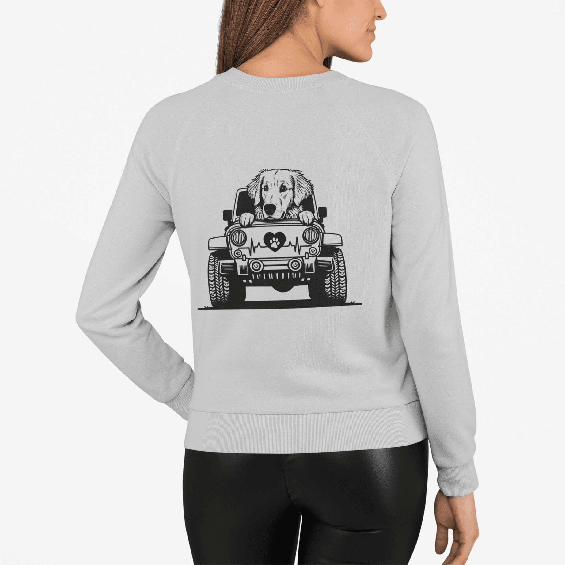 Golden Retriever Jeep Sweatshirt - Dog Lover's Heavy Blend