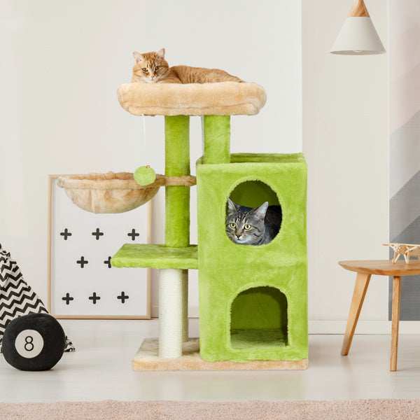 3-inch Yellow-green Speaker-shaped Double-layer Cat House  Hammock Cat Bed