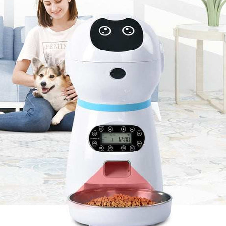 Automatic Robot Style Intelligent Audible Pet Feeder - Record your Message