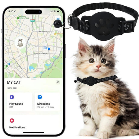 Paw Prints Tracker - Cat Collar with AirTag Holder