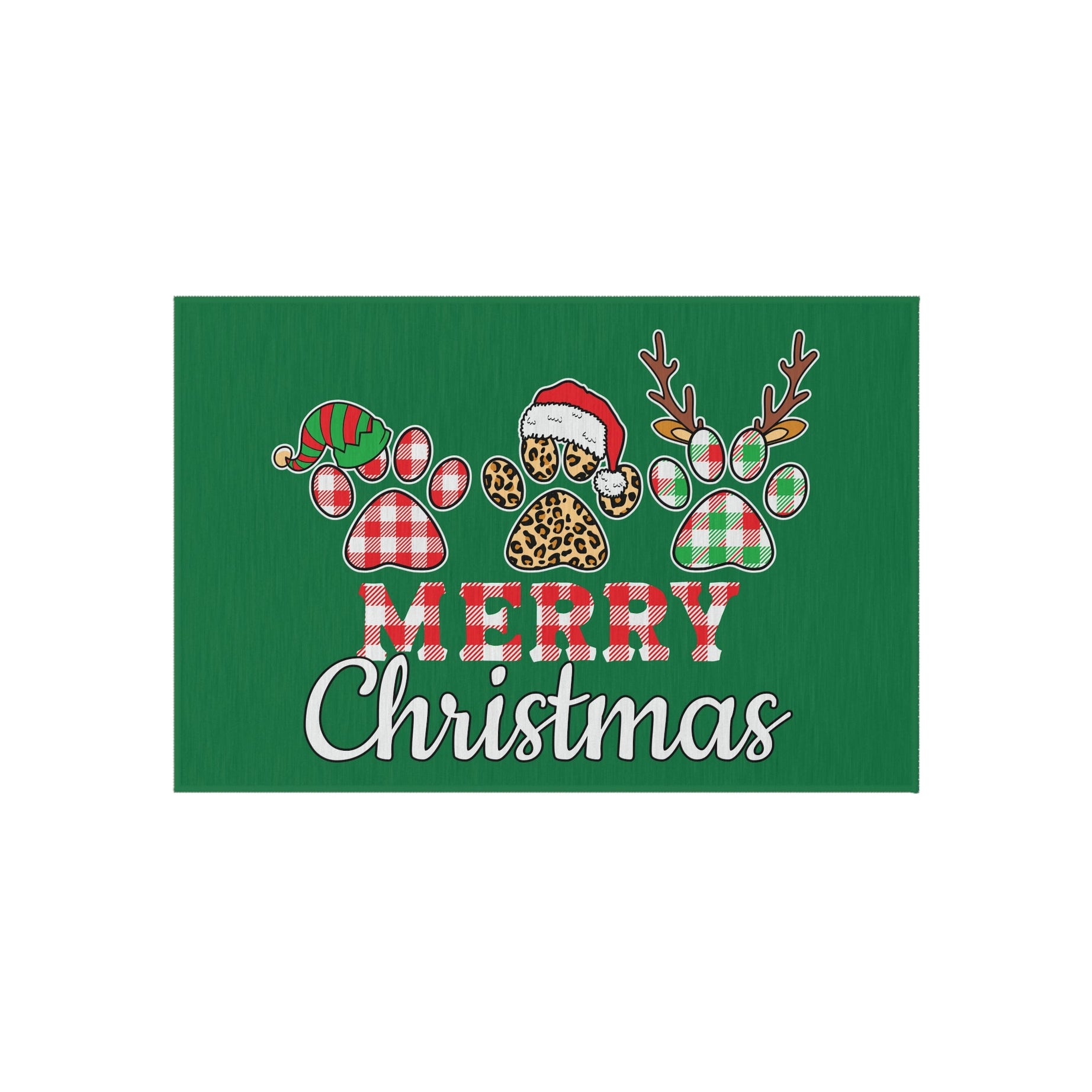 Christmas Pet Doormat - Merry Christmas Paw Print